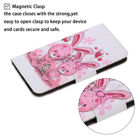 Samsung Galaxy S20 FE 5G / S20 Lite Coloured Drawing Pattern Horizontal Flip PU Leather Case with Holder & Card Slots & Wallet & Lanyard(Cute Rabbit)