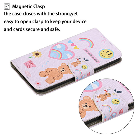 Samsung Galaxy S20 FE 5G / S20 Lite Colored Drawing Pattern Horizontal Flip Leather Case with Holder & Card Slots & Wallet(Smiley Bear)