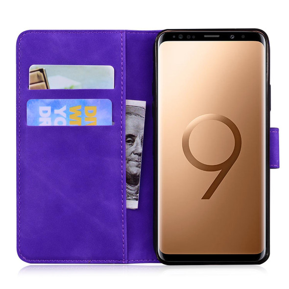 Samsung Galaxy S9 Plus Tiger Embossing Pattern Horizontal Flip Leather Case with Holder & Card Slots & Wallet(Purple)