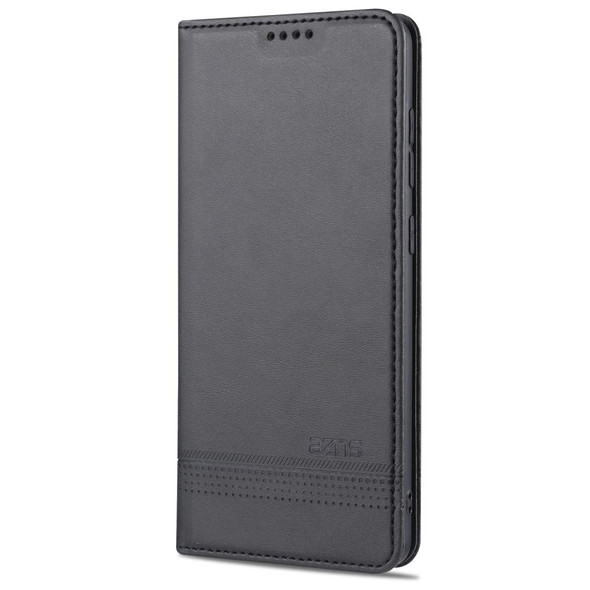Samsung Galaxy A31 AZNS Magnetic Calf Texture Horizontal Flip Leather Case with Card Slots & Holder & Wallet(Black)