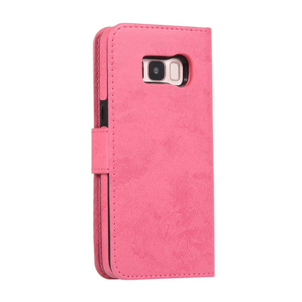 Samsung Galaxy S8 Retro 2 in 1 Detachable Magnetic Horizontal Flip TPU + PU Leather Case with Holder & Card Slots & Photo Frame & Wallet(Pink)