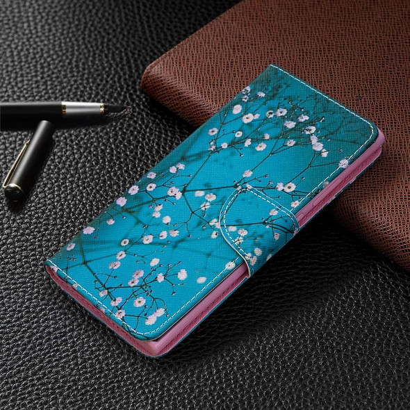 Samsung Galaxy Note 20 Ultra Colored Drawing Pattern Horizontal Flip Leather Case with Holder & Card Slots & Wallet(Plum Blossom)