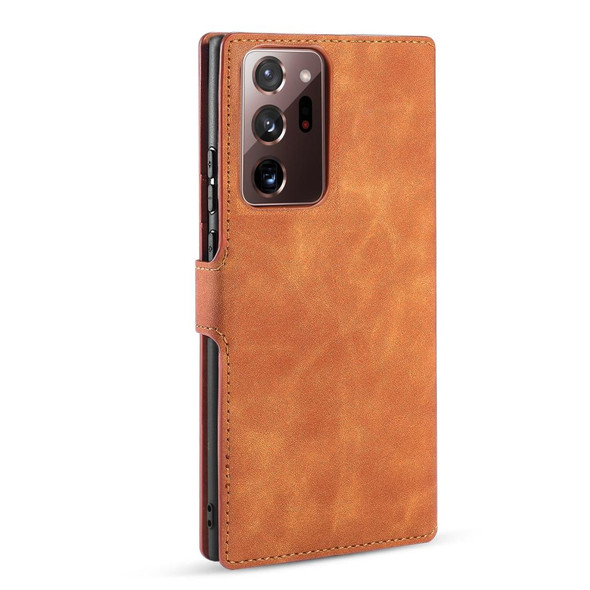 Samsung Galaxy Note20 Ultra DG.MING Retro Oil Side Horizontal Flip Case with Holder & Card Slots & Wallet(Brown)