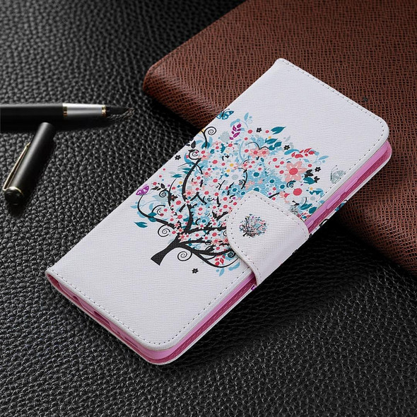 Samsung Galaxy A21s Colored Drawing Pattern Horizontal Flip Leather Case with Holder & Card Slots & Wallet(Little Tree)