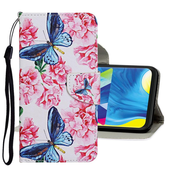 Samsung Galaxy A40 Colored Drawing Pattern Horizontal Flip Leather Case with Holder & Card Slots & Wallet(Butterfly and Flowers)