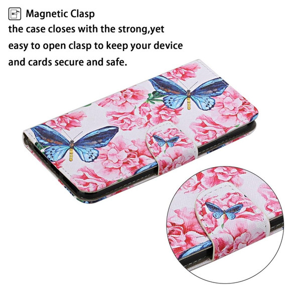 Samsung Galaxy A20 / A30 Colored Drawing Pattern Horizontal Flip Leather Case with Holder & Card Slots & Wallet(Butterfly and Flowers)