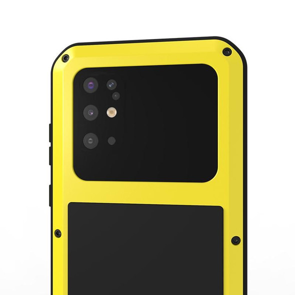 Galaxy S20 Plus LOVE MEI Metal Shockproof Waterproof Dustproof Protective Case(Yellow)