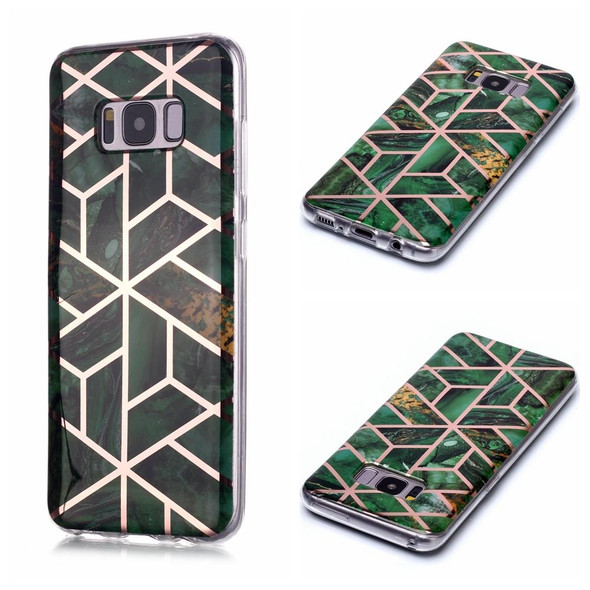 Galaxy S8+ Plating Marble Pattern Soft TPU Protective Case(Green)