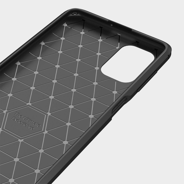 Samsung Galaxy M51 Brushed Texture Carbon Fiber TPU Case(Black)