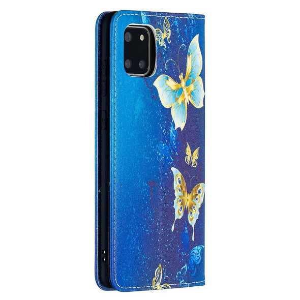 Samsung Galaxy A81 Colored Drawing Pattern Invisible Magnetic Horizontal Flip PU Leather Case with Holder & Card Slots & Wallet(Kingdee)