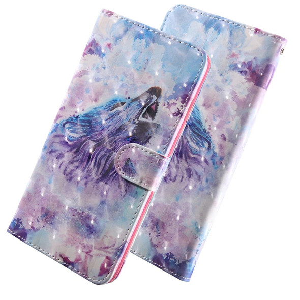 3D Painting Pattern Coloured Drawing Horizontal Flip TPU + PU Leatherette Case with Holder & Card Slots & Wallet - Galaxy Note9(Roaring Wolf)