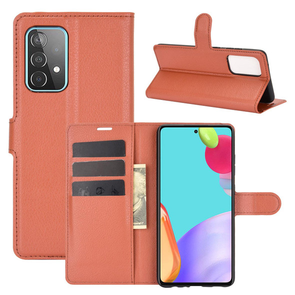 Samsung Galaxy A52 5G / 4G Litchi Texture Horizontal Flip Protective Case with Holder & Card Slots & Wallet(Brown)
