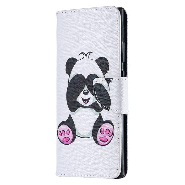 Samsung Galaxy Note20 Ultra Colored Drawing Pattern Horizontal Flip Leather Case with Holder & Card Slots & Wallet(Panda)