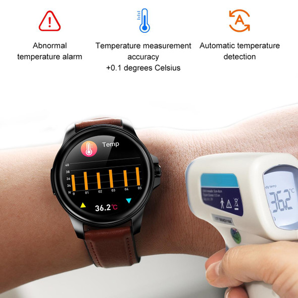 E89 1.32 Inch Screen TPU Strap Smart Health Watch Supports ECG Function, AI Medical Diagnosis, Body Temperature Monitoring(Black)