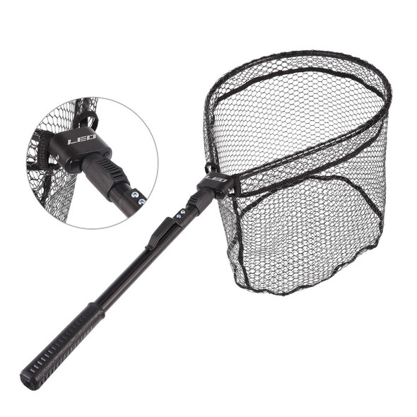 LEO 27984 Aluminum Alloy Quick Folding Fishing Net(Black)