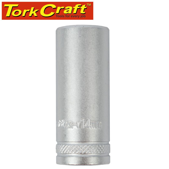 SOCKET 14MM 1/4' DR DEEP SOCKET CRV 12 POINT