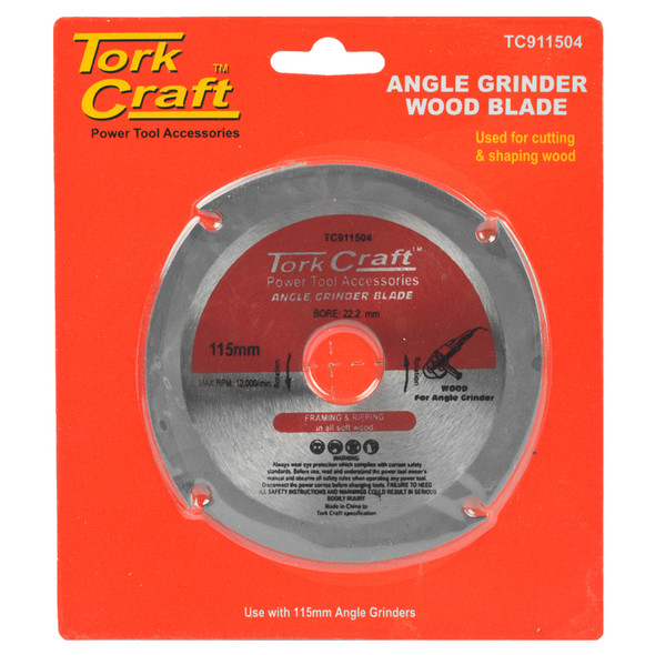 BLADE 4 TEETH 115MM X 22.23MM FOR WOOD ON ANGLE GRINDER