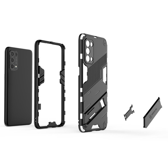 OPPO Reno5 5G Punk Armor 2 in 1 PC + TPU Shockproof Case with Invisible Holder(Grey)