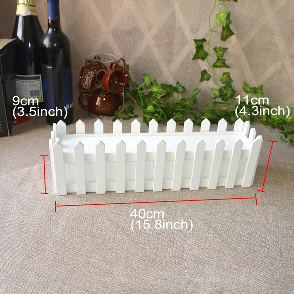 Wooden Flower Planter Fence Storage Holder Pot without Foam, Size: 40cm x 9cm x 11cm