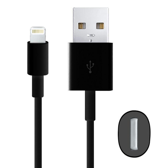 2m Super Quality Multiple Strands TPE Material USB Sync Data Charging Cable - iPhone, iPad, Compatible with up to iOS 15.5(Black)