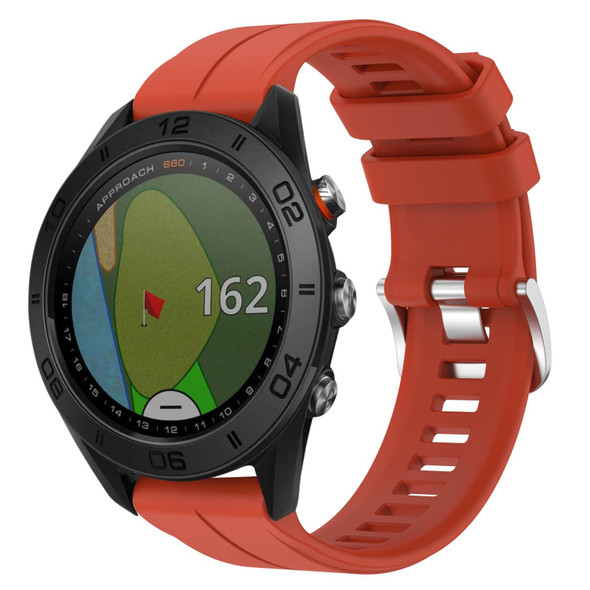 Garmin Approach S60 22mm Solid Color Silicone Watch Band(Red)