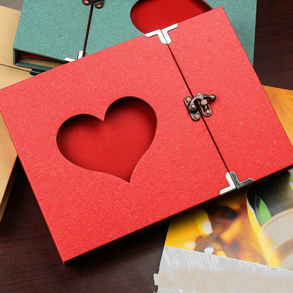 10 inch Hollow Ring Album Couple Models Creative Photo Album(Red Love)