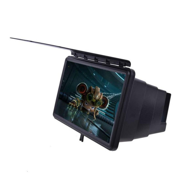 12 inch Anti-reflective Mobile Phone Magnifier Large Screen Projector 3D HD Video Amplifier(White)