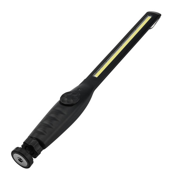 10W USB Rechargeable Adjustable COB LED Slim Work Light with Hook(Black)