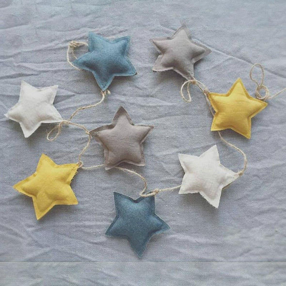 Star Shape Children Room Ornaments Crib Tent Pendants(Stars Green White + Stripes)