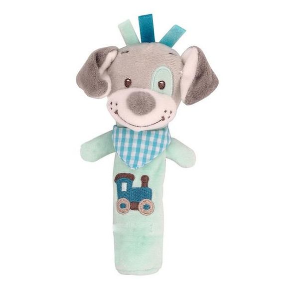 Cartoon Animal Hand Bell Rattle Interactive Toy Child Comfort Hand Grabbing Soft Plush Baby Toy(Dog)