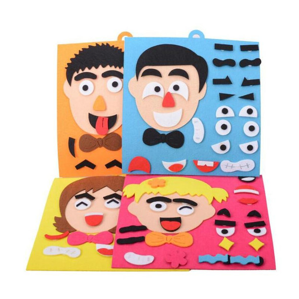 DIY Emotion Puzzle Toys Creative Non-woven Facial Expression Stickers Kids Educational Learning Toys(Mom)