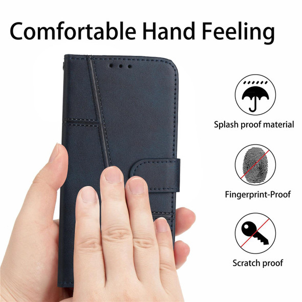 Tecno Spark 7 / 7T Stitching Calf Texture Buckle Leather Phone Case(Blue)