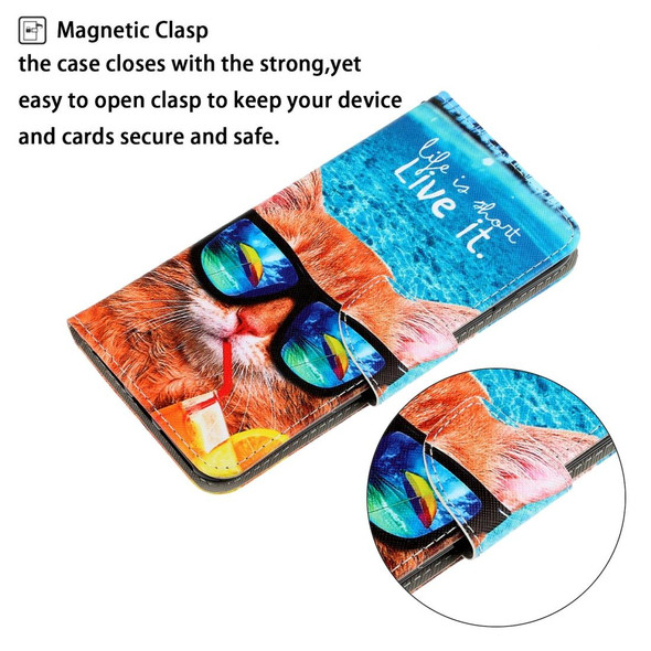Galaxy S10 3D Colored Drawing Horizontal Flip PU Leather Case with Holder & Card Slots & Wallet(Underwater Cat)