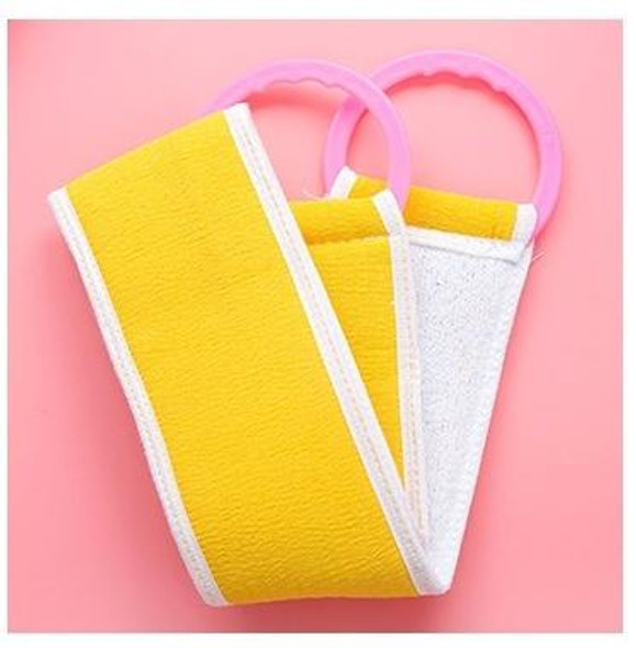 2 PCS Fashion Pull Back Bath Towel Thickening Double Strip Strongly Avoid Rubbing Bath Sponge,Random Color Delivery