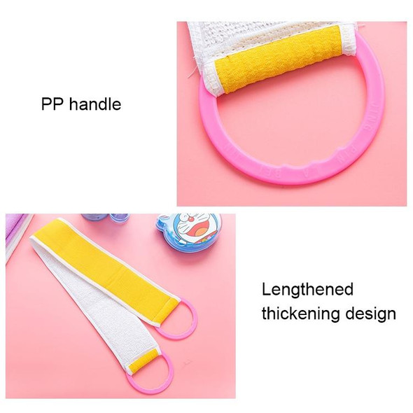 2 PCS Fashion Pull Back Bath Towel Thickening Double Strip Strongly Avoid Rubbing Bath Sponge,Random Color Delivery