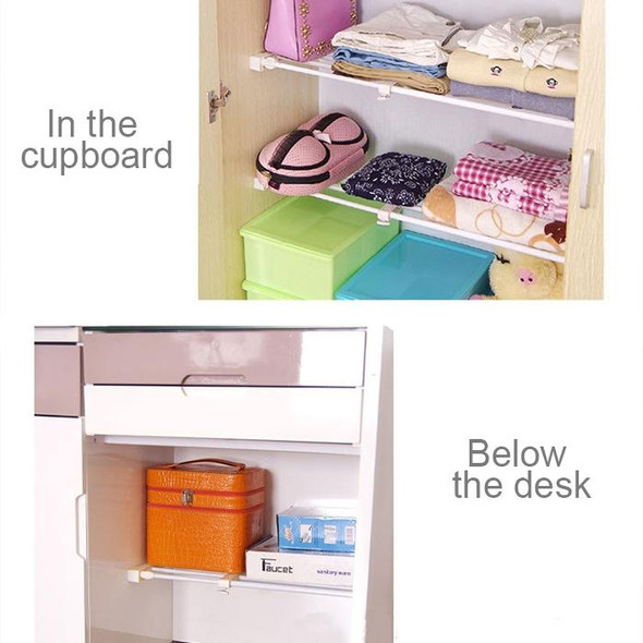 Wardrobe Storage Layered Baffle Cabinet Shelf Dormitory Partition Cupboard Partition Board, Width: 24cm, Stretch Range: 38-55cm (Baby Blue)