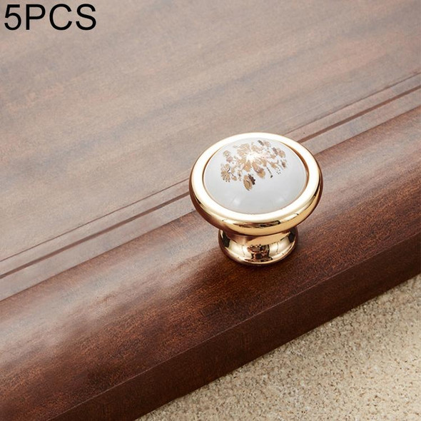 5 PCS 5089 Gold Imitated Zinc Alloy Ceramic Handle for Cabinet Wardrobe Drawer Door