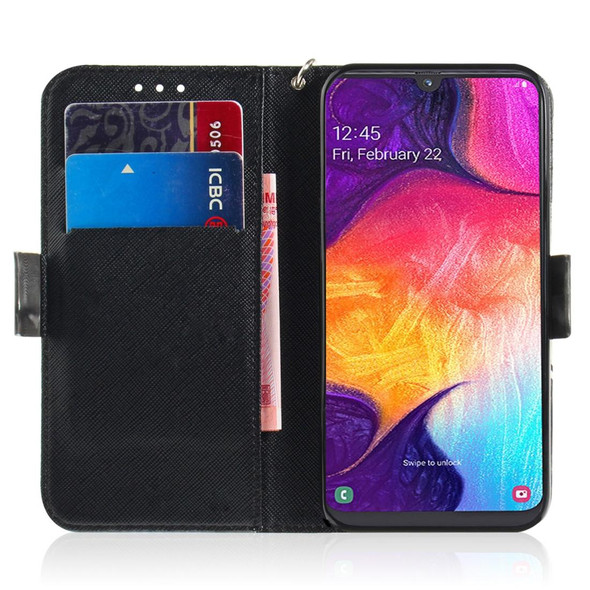 3D Painting Pattern Coloured Drawing Horizontal Flip Leatherette Case with Holder & Card Slots & Wallet - Galaxy A50(Paecock)