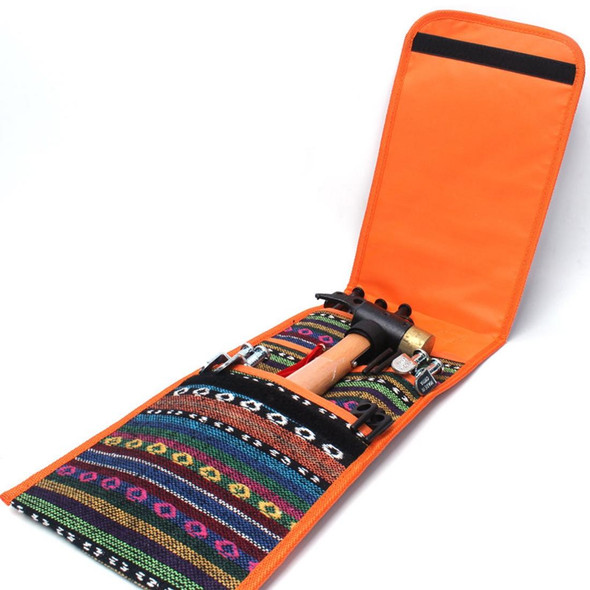 Hiking Camping Ethnic Style Tent Hammers Bag Portable Tent Nail Pegs Storage Case Pouch