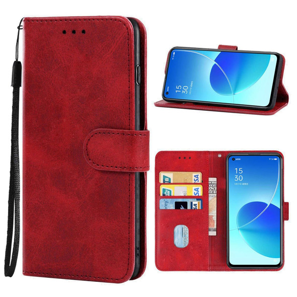 Leather Phone Case - OPPO Reno6 Pro+ 5G(Red)