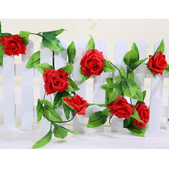 Simulation of Rattan Flowers Artificial Flowers Fake Simulation Champagne Rose Ivy Vine Hangings Garlands for Home Wedding Decoration, Length: 2.5m, Random Color Delivery