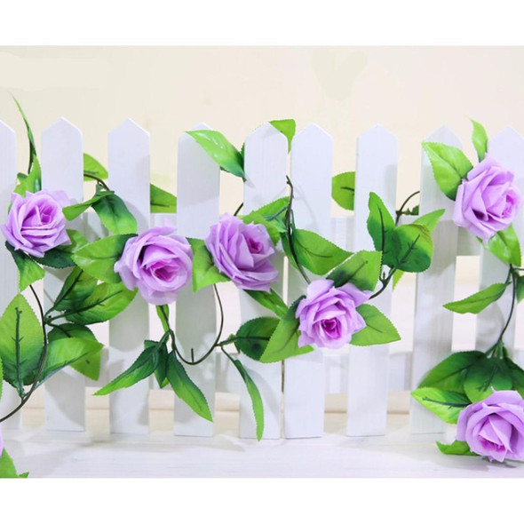 Simulation of Rattan Flowers Artificial Flowers Fake Simulation Champagne Rose Ivy Vine Hangings Garlands for Home Wedding Decoration, Length: 2.5m, Random Color Delivery