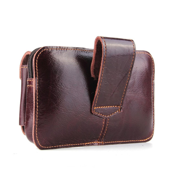 5.1-6 inch 007 Universal Crazy Horse Texture Cowhide Cross Section Plug-in Card Waist Bag, - iPhone, Samsung, Sony, Huawei, Meizu, Lenovo, ASUS, Oneplus, Xiaomi, Cubot, Ulefone, Letv, DOOGEE, Vkworld, and other Smartphones (Brown)