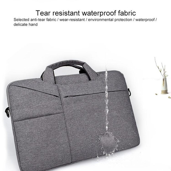 ST02S Waterproof Tear Resistance Hidden Portable Strap One-shoulder Handbag for 15.6 inch Laptops, with Suitcase Belt(Light Grey)