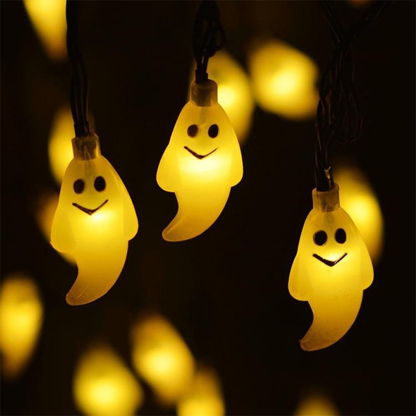 Ghost Shape 30 LEDs Outdoor Garden Waterproof Christmas Festival Decoration Solar Lamp String (Warm White)