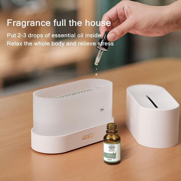 Flame Aroma Diffuser Night Light Humidifier(White)