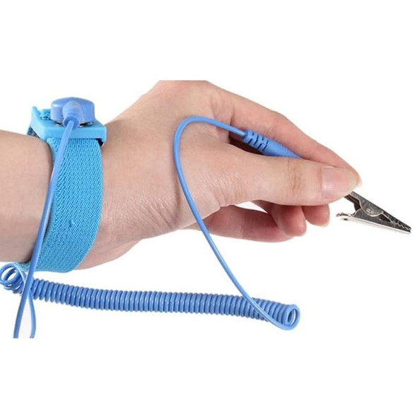 Anti-Static Static-free Wristband Wrist Strap Band ESD Discharge Grounding Tool(Baby Blue)