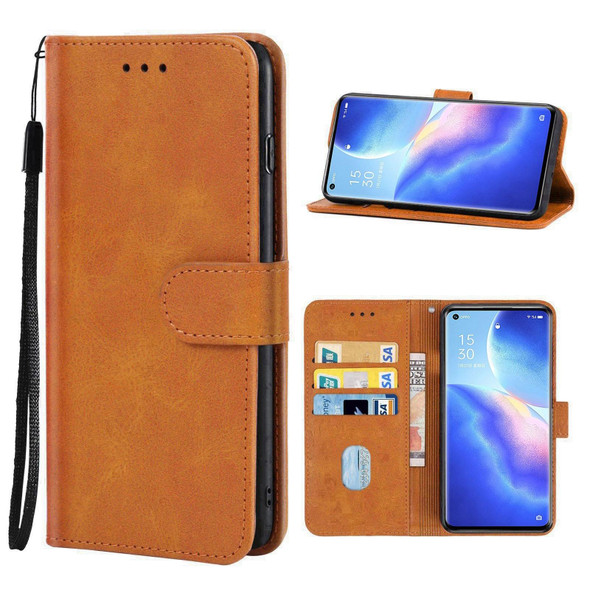 Leather Phone Case - OPPO Reno5 Pro+(Brown)