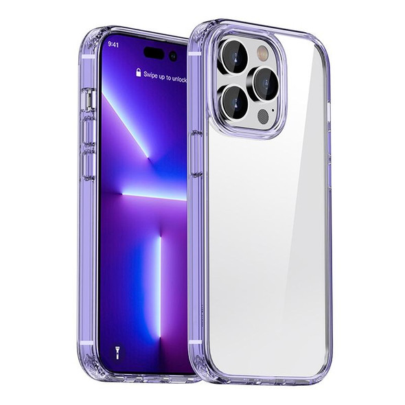 Crystal Clear Shockproof Phone Case - iPhone 12 Pro(Transparent Purple)