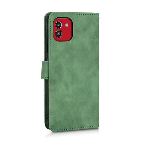 Samsung Galaxy A03 166mm Skin Feel Magnetic Flip Leather Phone Case(Green)